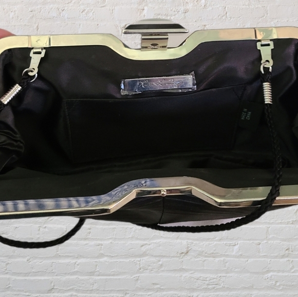 Kate Landry Black Clutch with Rhinestone Closure - Picture 4 of 9